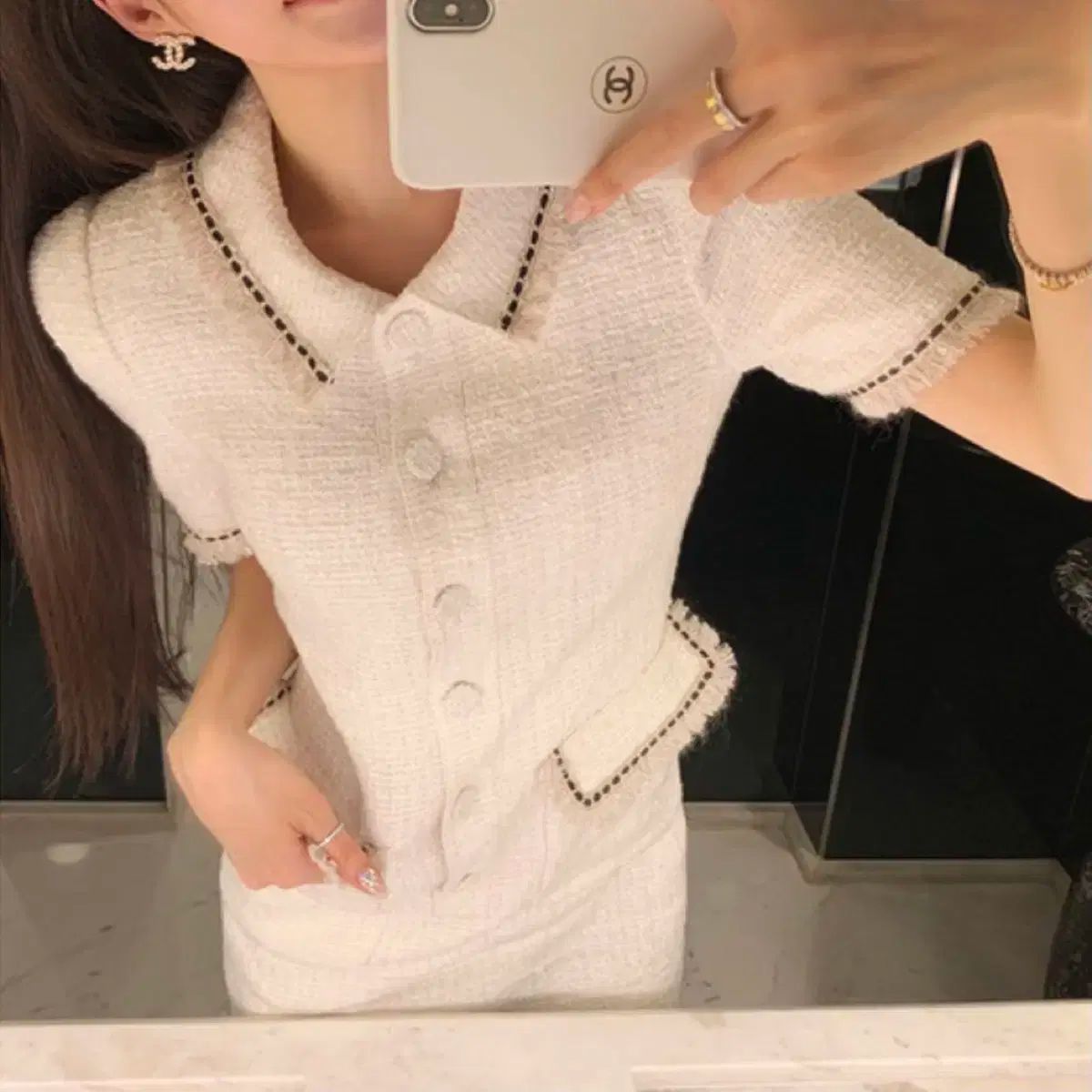 ローズファクトリー パール ツイード ドレス ローズニー アネローズ ワンピース シエ ロアール