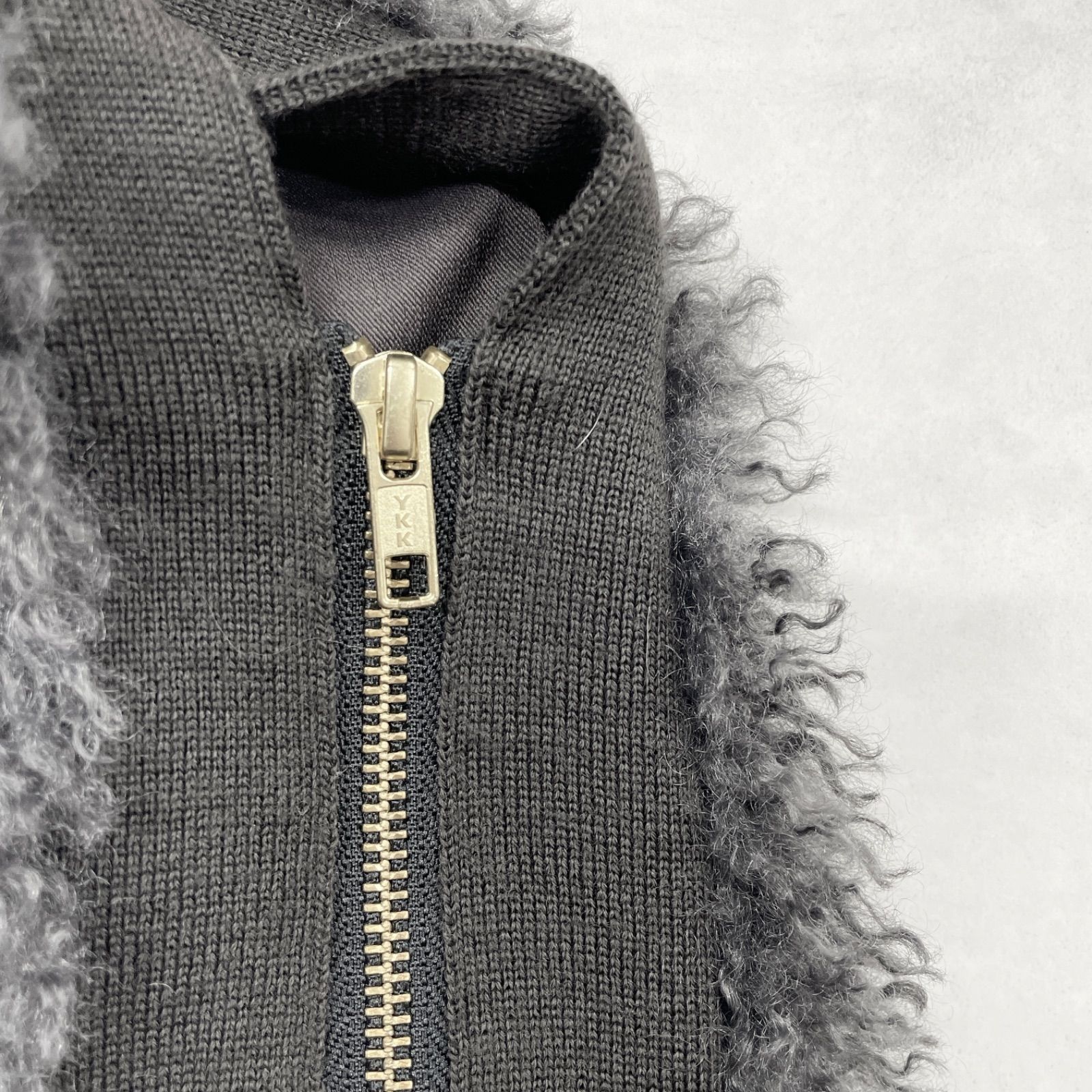 Diagram ダイアグラム ニットトリミングファーベスト ジップ