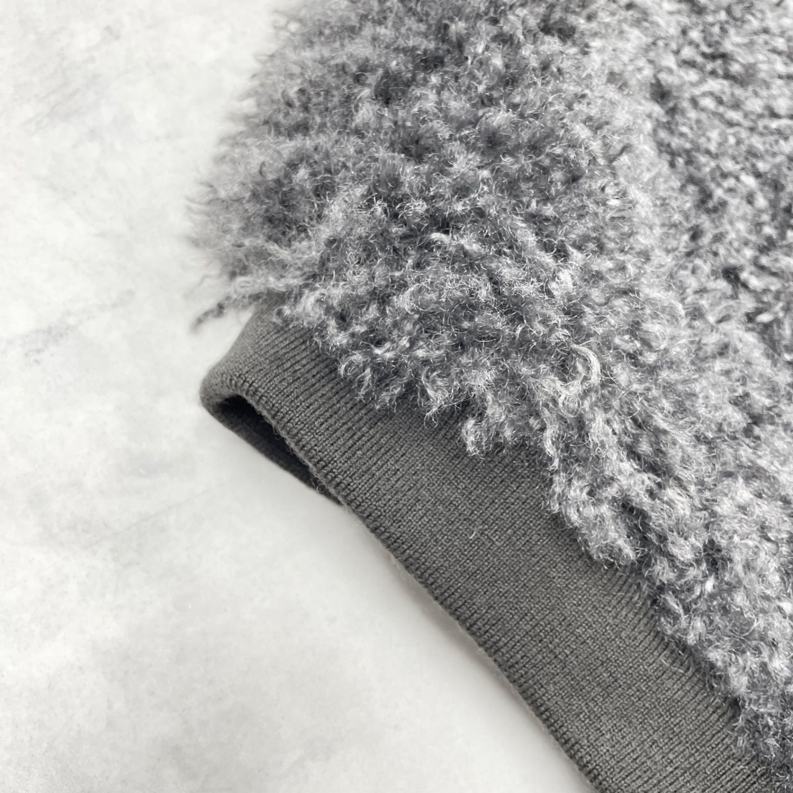 Diagram ダイアグラム ニットトリミングファーベスト ジップ