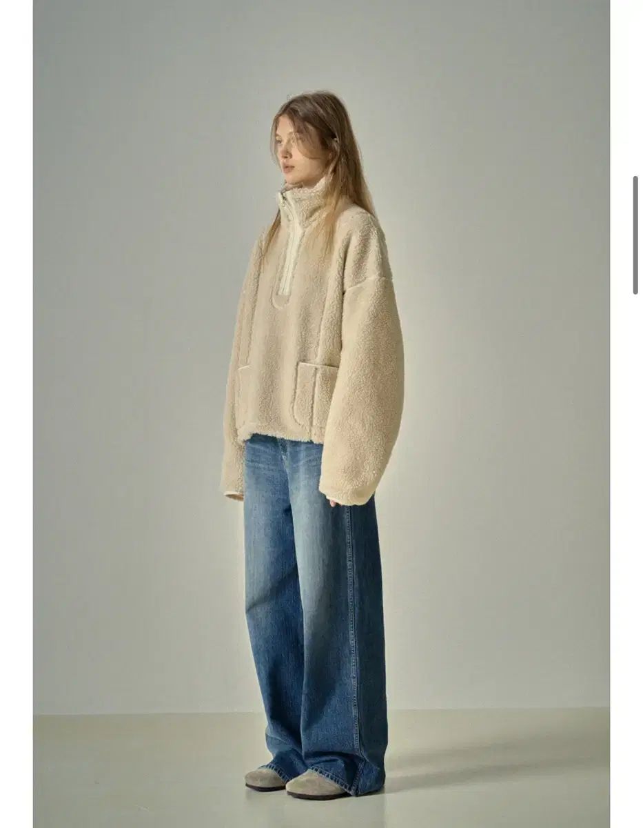 ファサードパターン フリース アイボリー