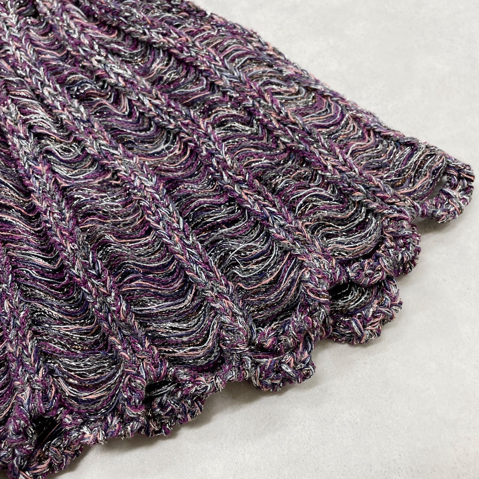 Chloe クロエ ニットカーディガン ロング フレア シルク キュプラ