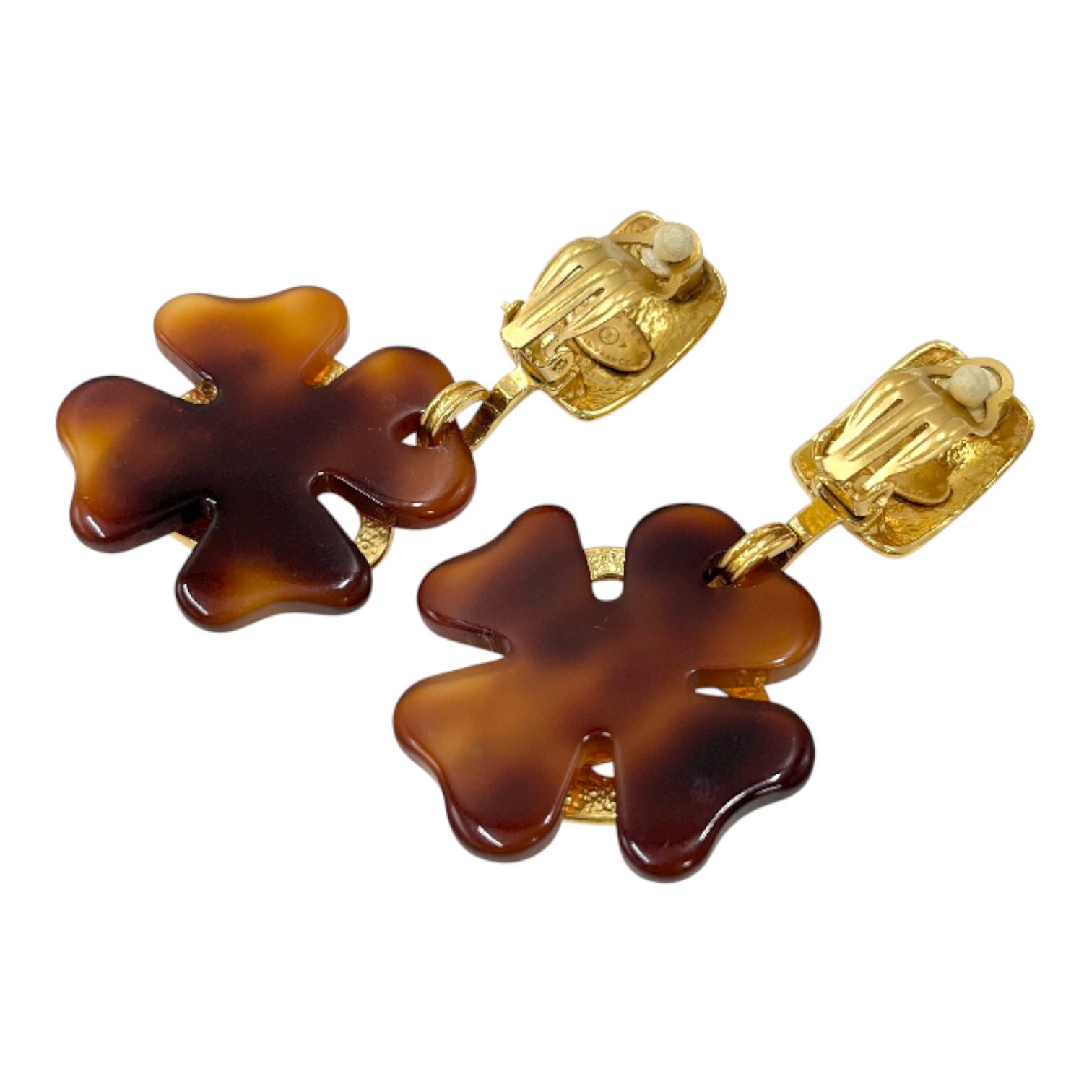 CHANEL シャネル イヤリングセット 95 P ココマーク クローバー イヤリング ゴールド ブラウン レディース ヴィンテージ