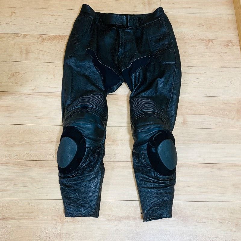 ルーキー ROOKIE レザーパンツ 5 L 内側メッシュ ニーパッド付き バイク ビッグサイズ