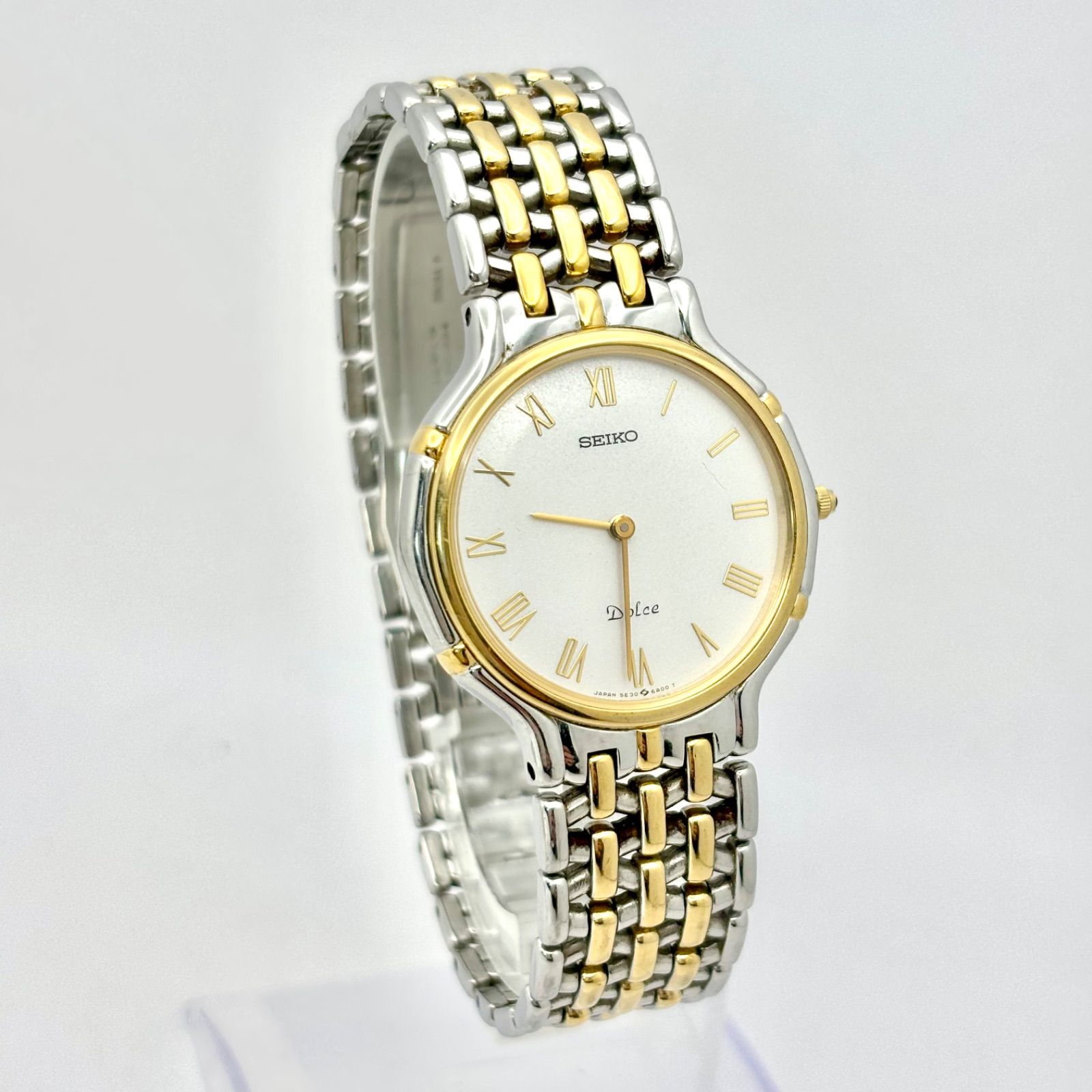  電池 SEIKO セイコー Dolce ドルチェ メンズ 腕時計 ローマン 5 E 30 6 A 00 833700 腕時計(クォーツ) 腕時計(アナログ)