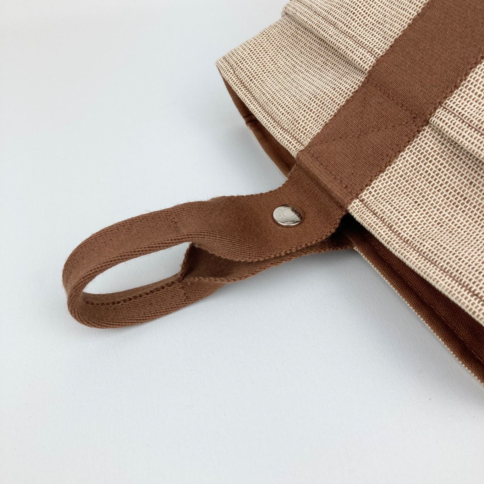 HERMES エルメス サクソーPM ハンドバッグ キャンバス トワルアッシュ 