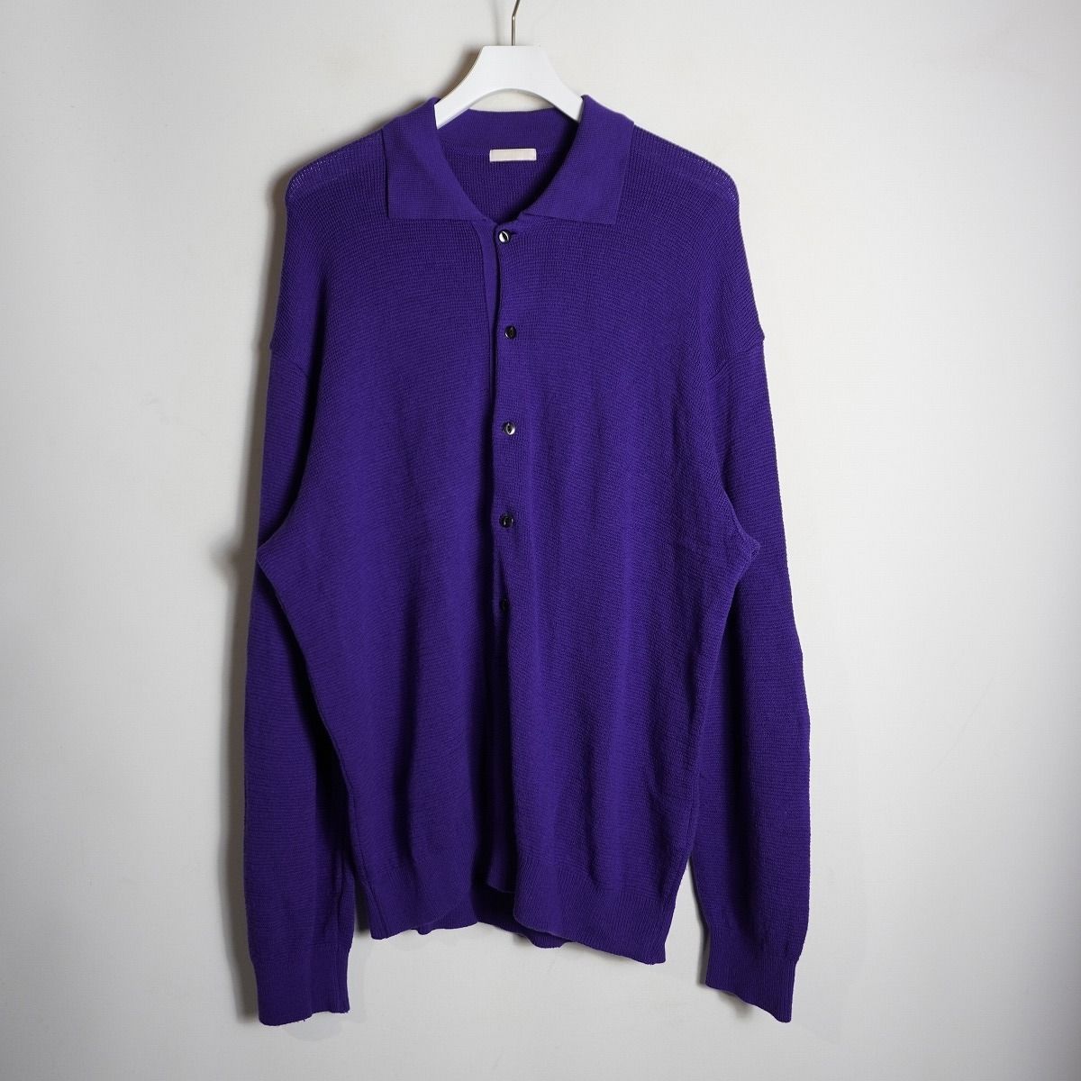 24AW ULTERIOR アルテリア ulkw20-hc185 SUPER SOFT LOOSE MILANO RIB KNIT POLO ミラノリブ ニット ポロシャツ 長袖 紫 サイズ5 721P