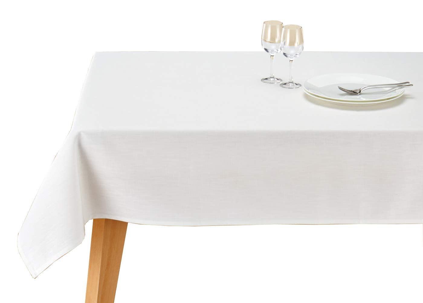 ブルーミング中西 テーブルクロス デリシャス 10色 4サイズ 撥水 長方形 無地 洗濯機で洗える 撥水加工 カマンベール 白 130×230cm