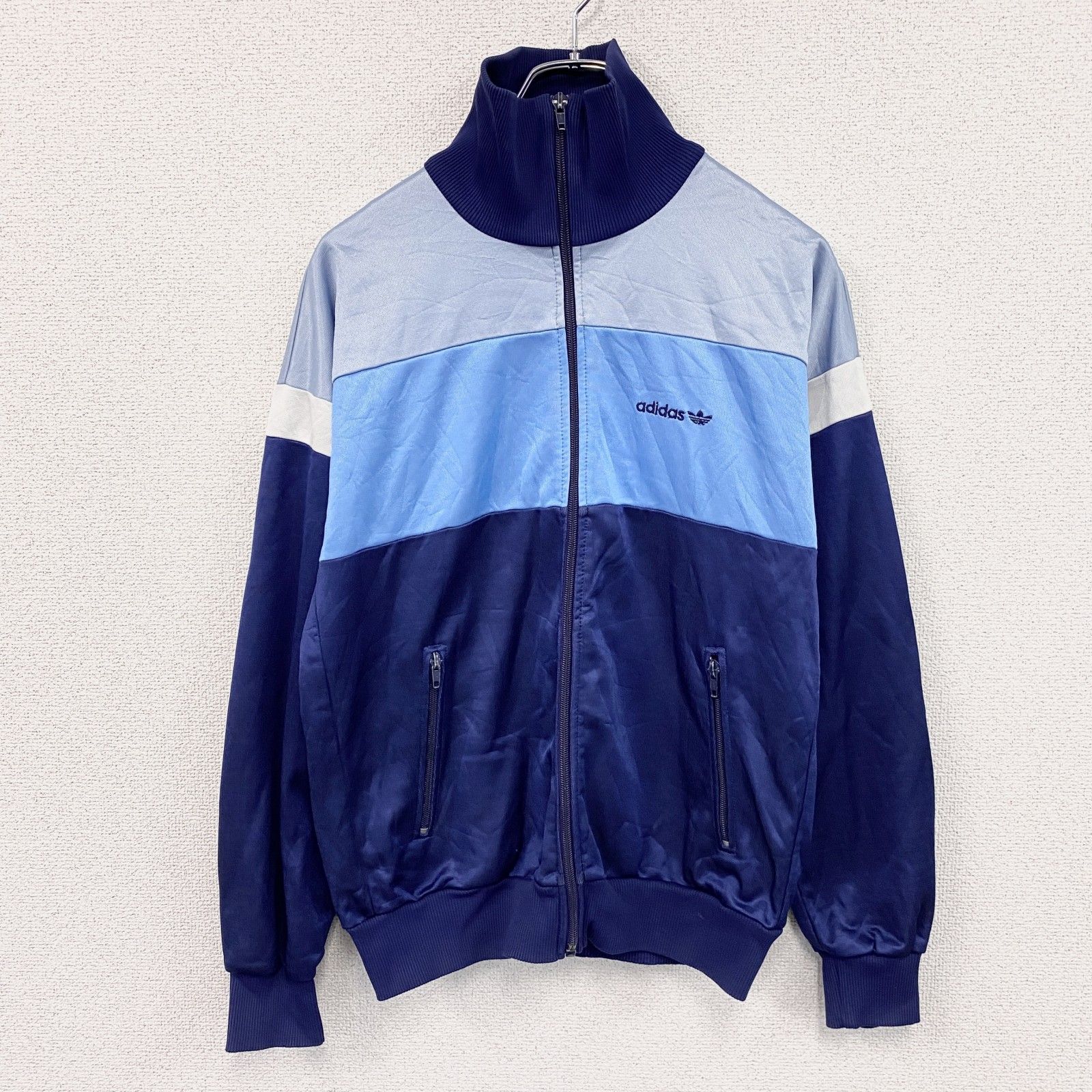adidas 青 ジャージ Lサイズ 3本ライン adidas 青 ジップアップ