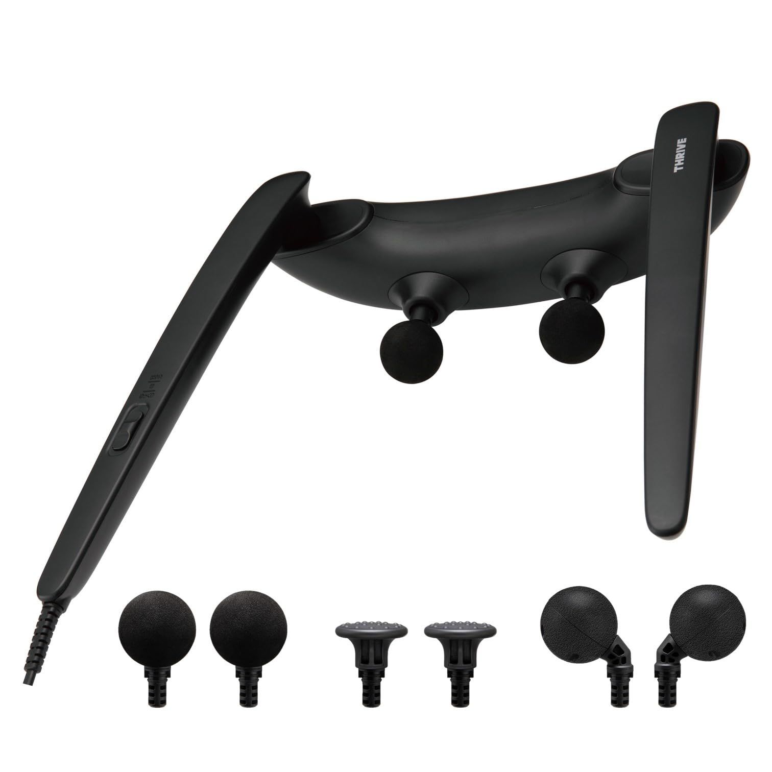 スライヴ Release Shooter W リリース シューター ダブリュ ガンタイプ構造 2個付きガン 可動するグリップが届きにくい部位へアプローチ アタッチメント3種付 ハンディマッサージャー MD-8020 ブラック 管理医療機器