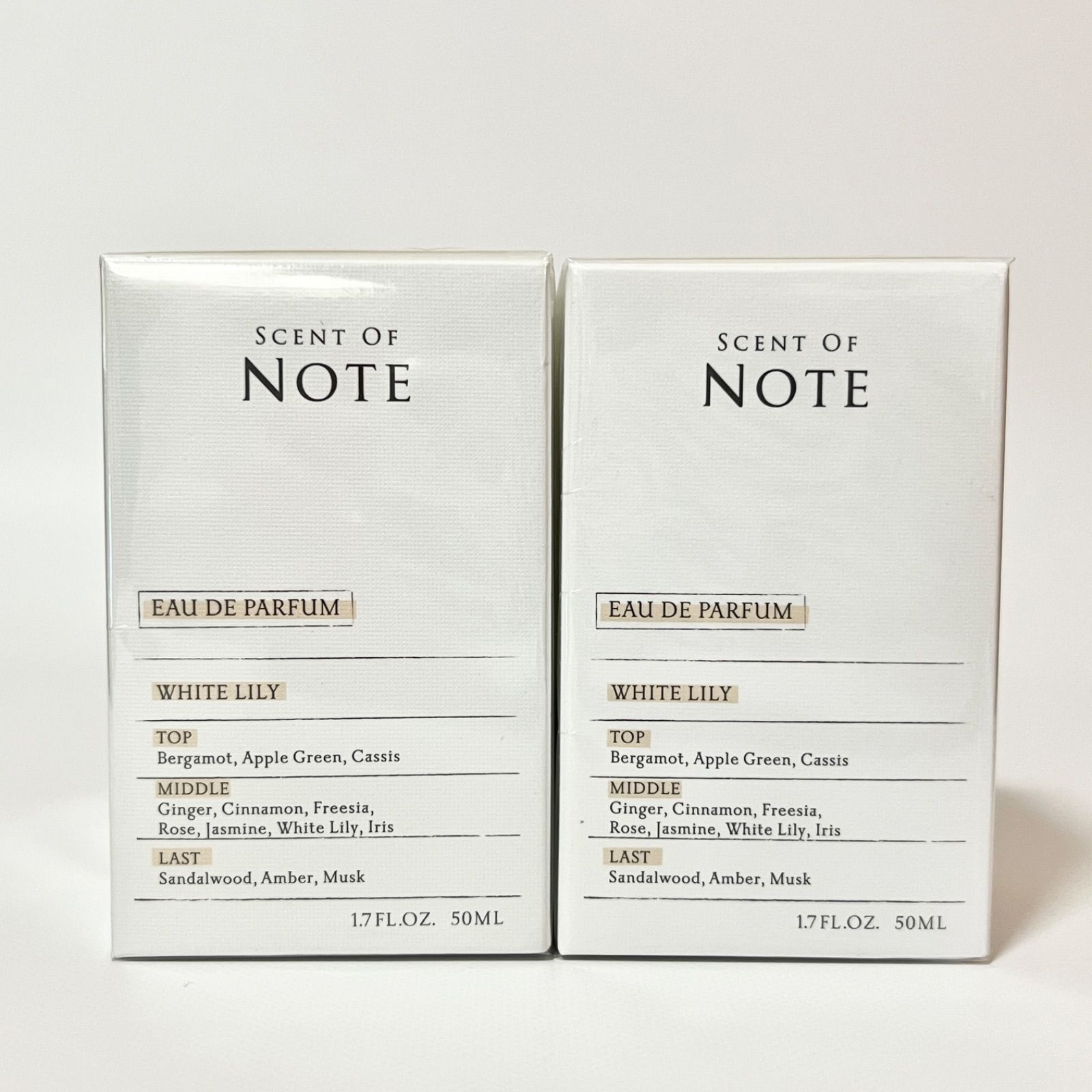 錦戸亮プロデュース SCENT OF NOTE EAU DE PARFUM セントオブノート オードパルファム 香水 50ml 2本セット