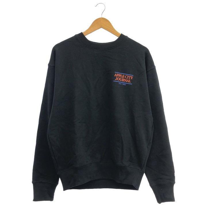 PARROT CANVAS PC23212015 USAコットン アップルシティ ジャーナル クルーネック スウェット レディース ブラック M