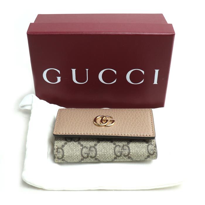  GUCCI グッチ ダブルG バイ キーケース ピンク ベージュ 456118 レディース その他 小物