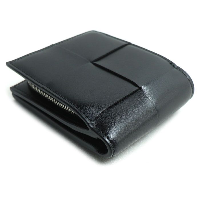 ボッテガヴェネタ スモール カセット 二つ折りファスナーウォレット 二つ折り財布 ブラック メンズ