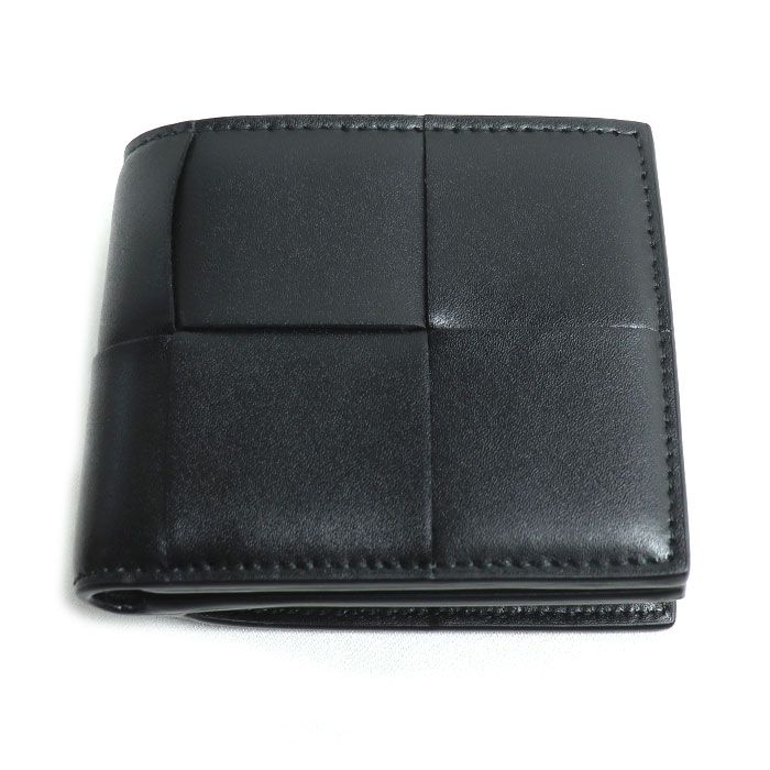 BOTTEGAVENETA ボッテガヴェネタ スモール カセット 二つ折りファスナーウォレット 二つ折り財布 ブラック 819207VBWD28803 メンズ