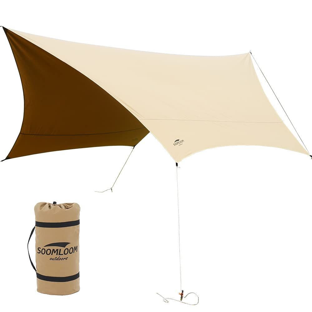 数量 Soomloomヘキサタープ4 2ｍｘ4 1ｍ 焚き火可 ポリコットンTC ファイアプレイス 遮熱性 耐火性 耐水性優れ サンシェード アウトドア