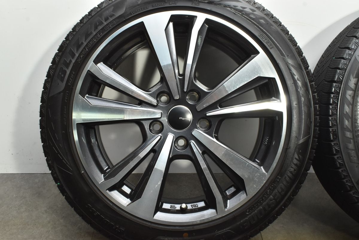  バリ溝 スマートライン 17 in 7 J 52 PCD 112 ブリヂストン ブリザック VRX 3 225 45 R VW ゴルフ アウディ A S スタッドレス 17インチ タイヤ ホイールセット