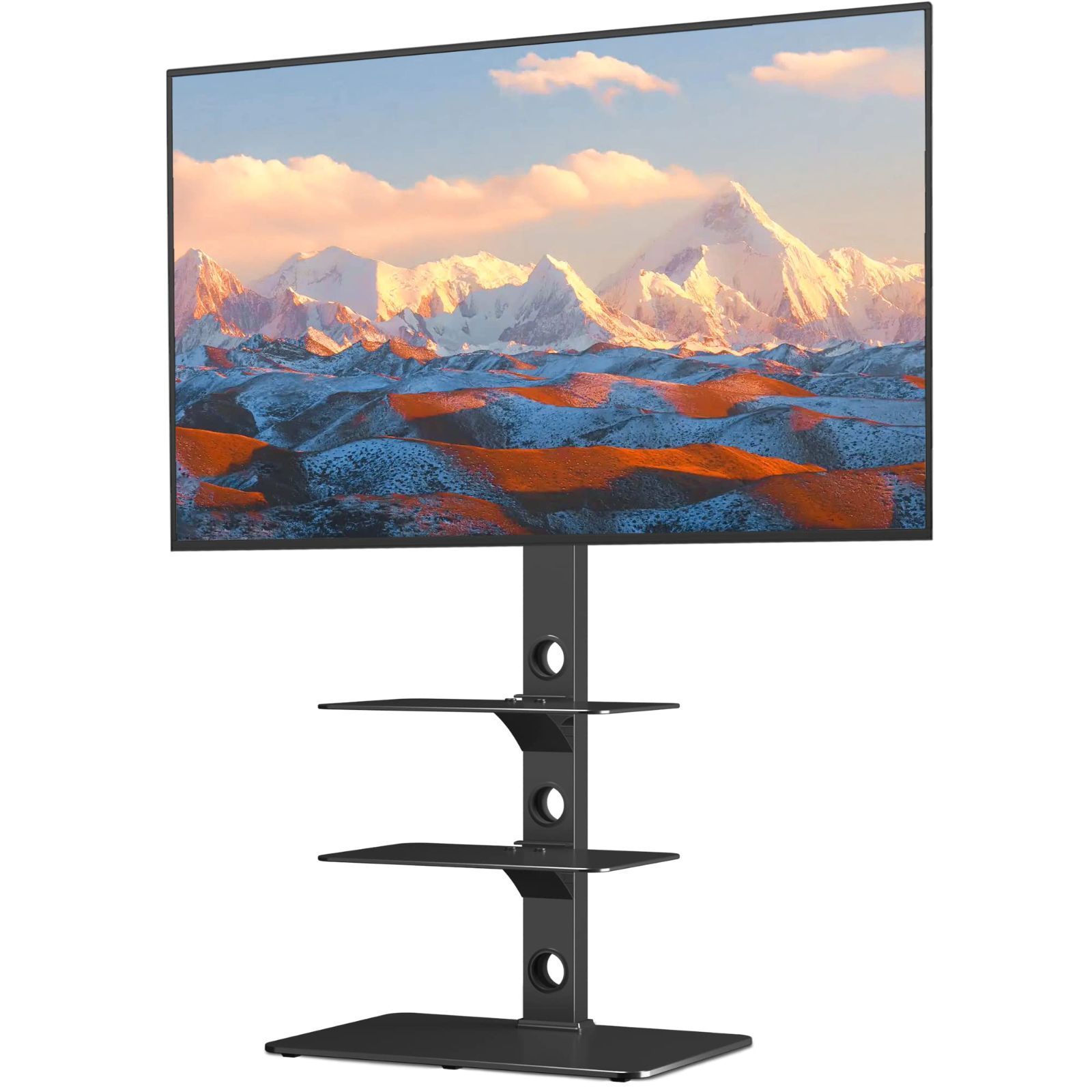 1homefurnit テレビスタンド ハイタイプ 壁寄せテレビスタンド 30-70インチLCD LEDに対応 耐荷重40Kg TVスタンド高さ調整 回転角度37 棚板付き VESA600 400mmまで対応 適格請求書発行可