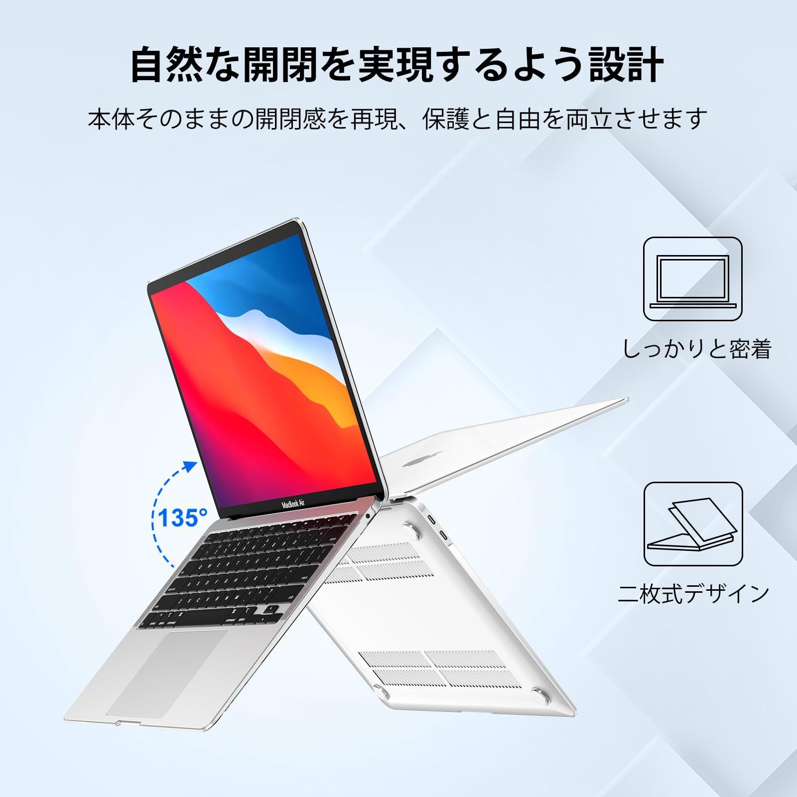 人気商品】【M1 チップモデル 極上透明度素材の使用】NPUOLS MacBook 