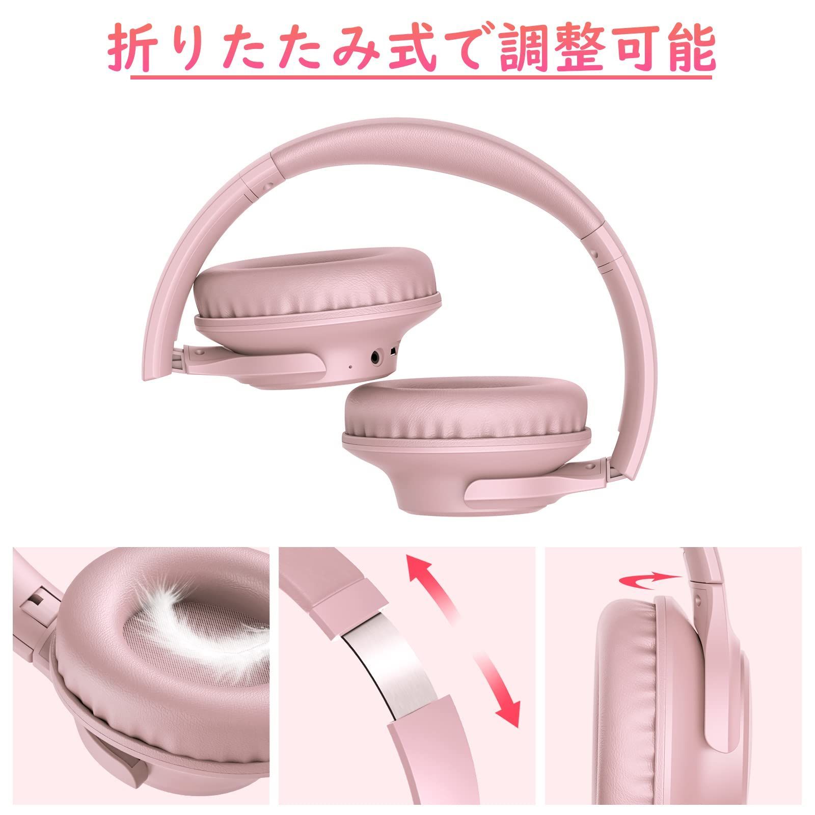 在庫セール】ワイヤレス ヘッドホン KVIDIO Bluetooth 5.0 55時間再生