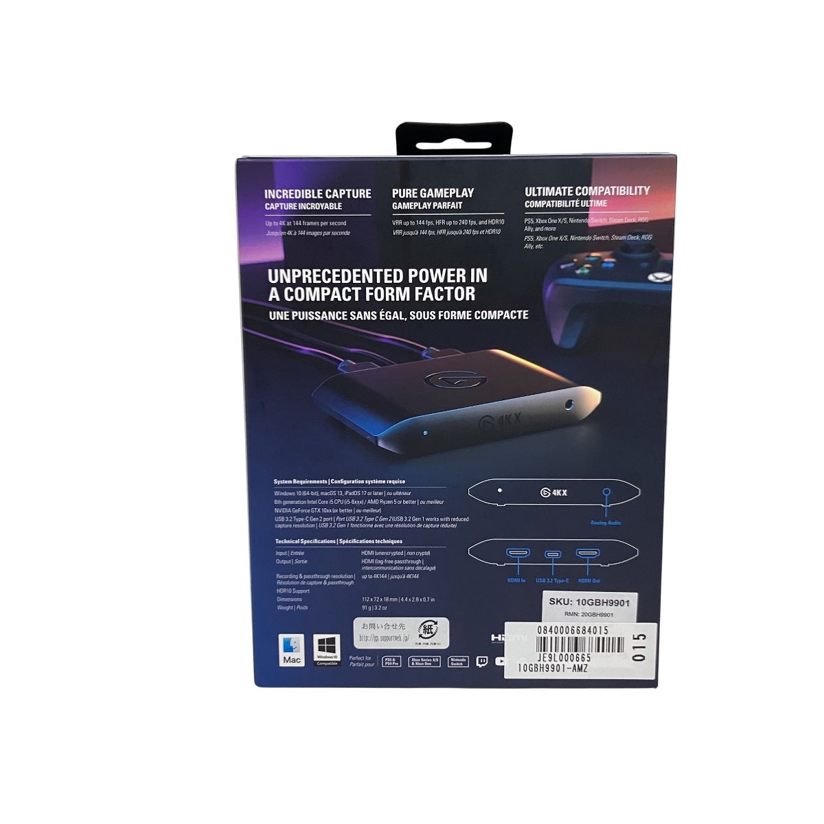 Elgato エルガト Game Capture 4 K X USB 3 2 ゲームキャプチャーボード HDR パススルー 録画 配信