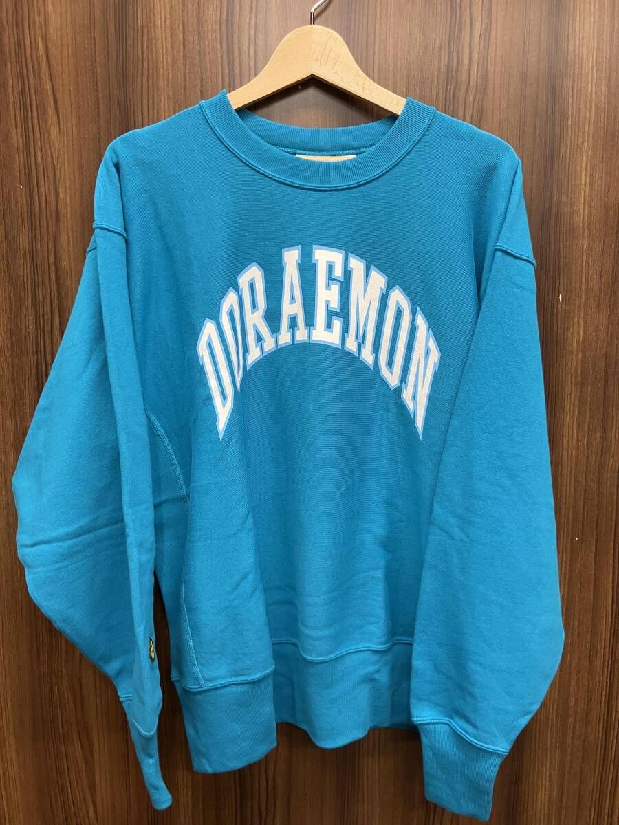 champion Champion×Beams チャンピオン ビームス C-8Z013 藤子 F 不二雄生誕90周年 リバースウェーブ スウェット Mサイズ ブルー