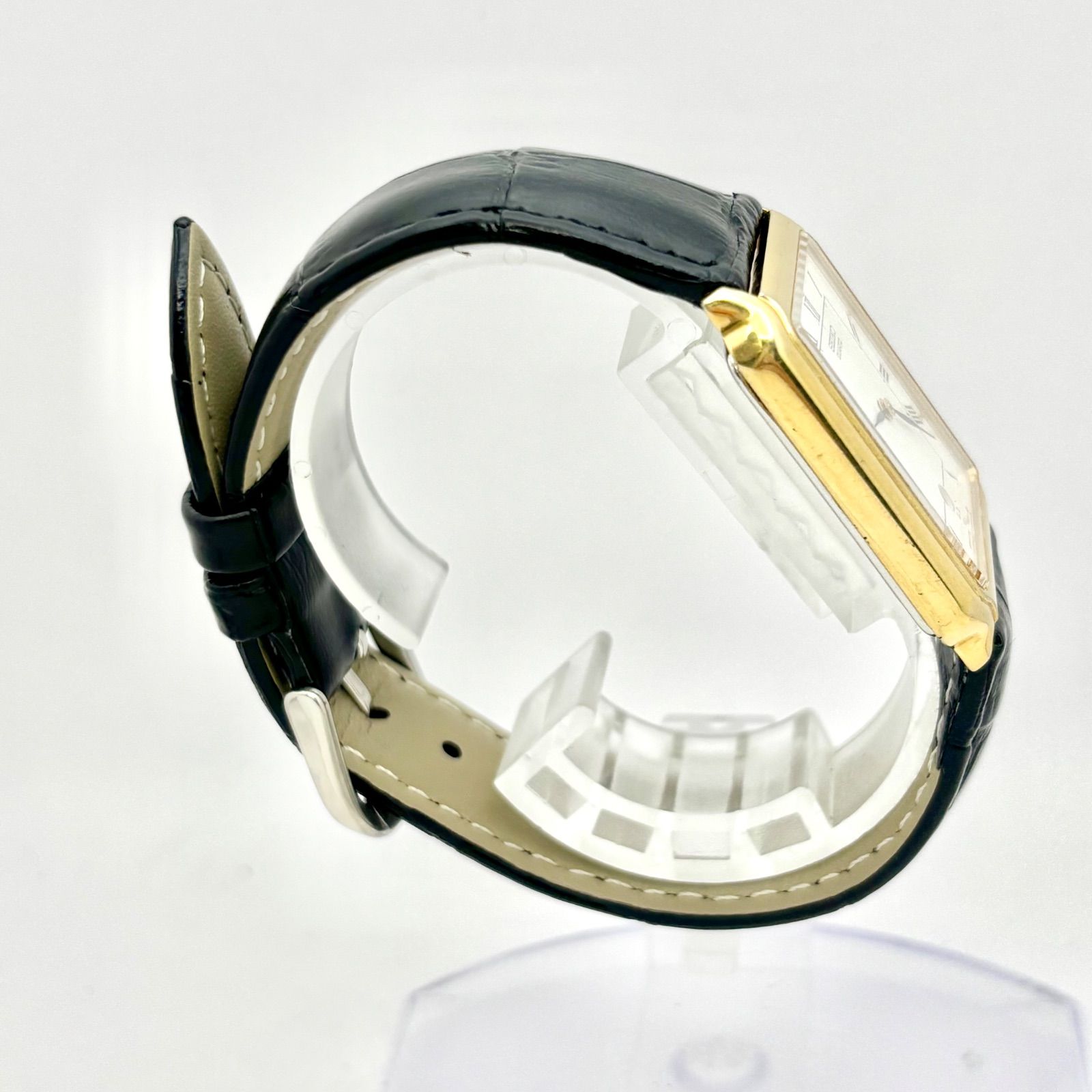 新品電池】SEIKO セイコー メンズ 腕時計 レクタンギュラー ゴールド