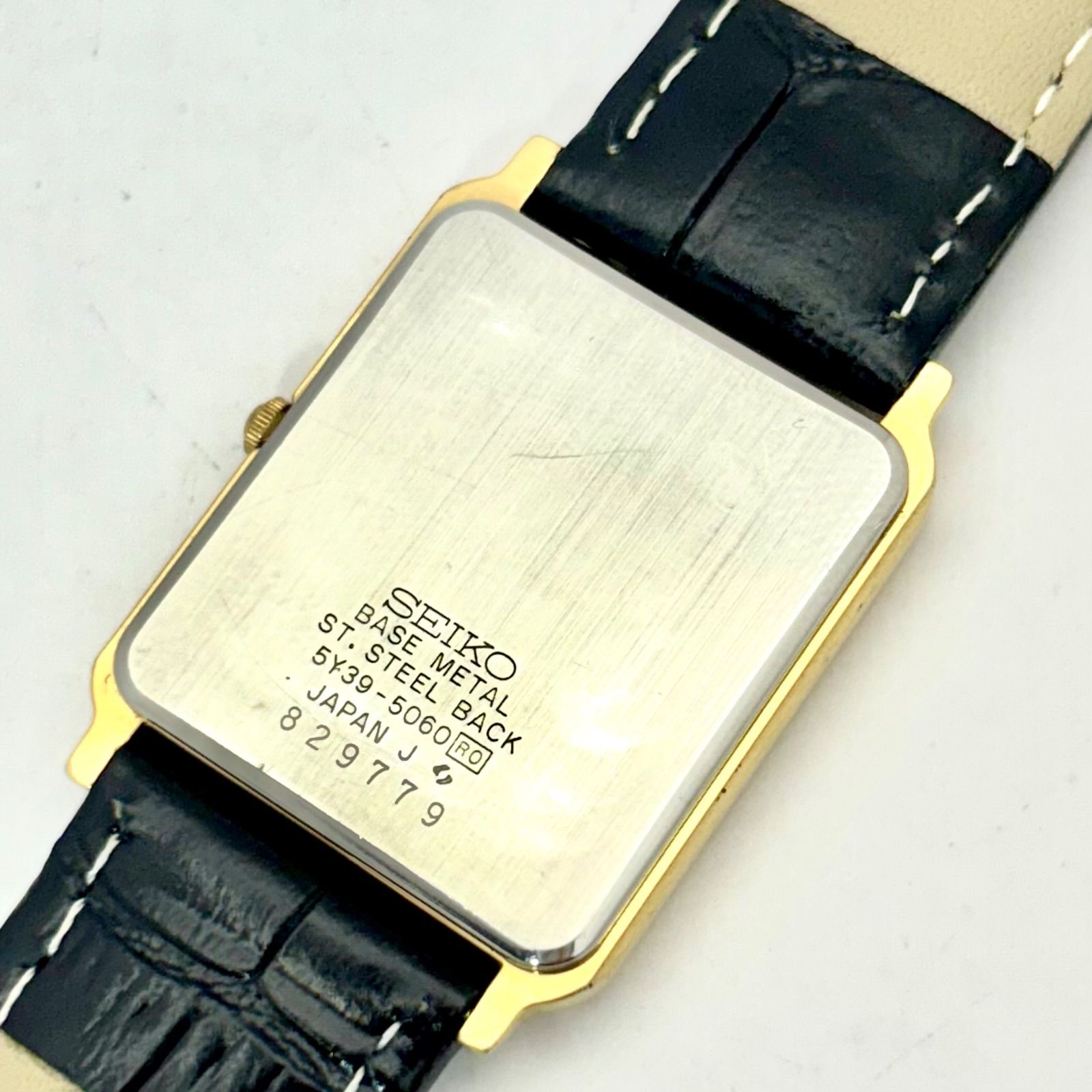 新品電池】SEIKO セイコー メンズ 腕時計 レクタンギュラー ゴールド