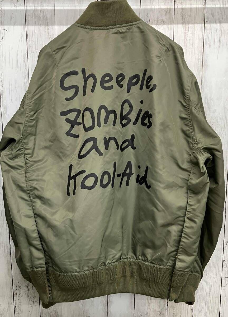 sacai MADSAKI Nylon Twill Blouson サカイ ブルゾン ナイロンジャケット フルジップ バックプリント カーキサイズ4