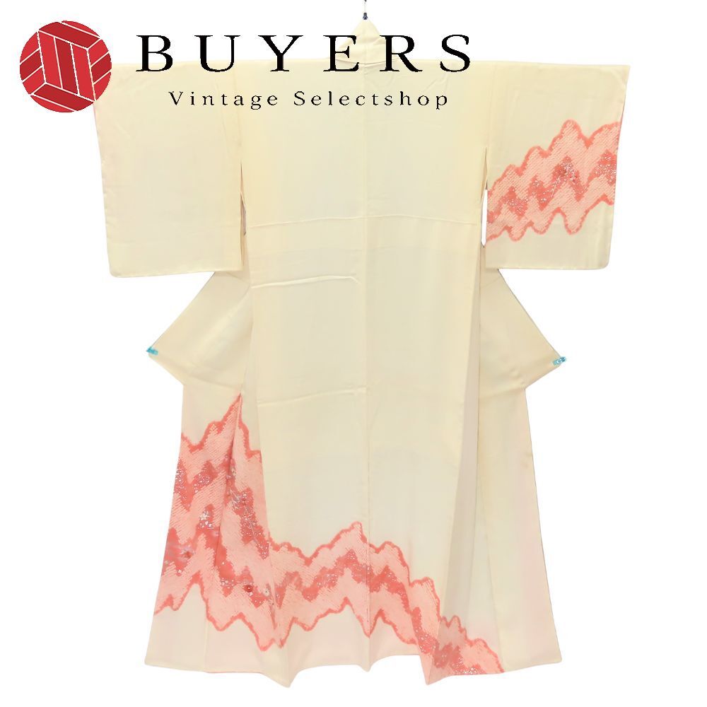 訪問着 付下 3点セット 襦袢 半襟付き 正絹 ピンク ホワイト 絞り 和装 呉服 和服 きもの レディース 女性