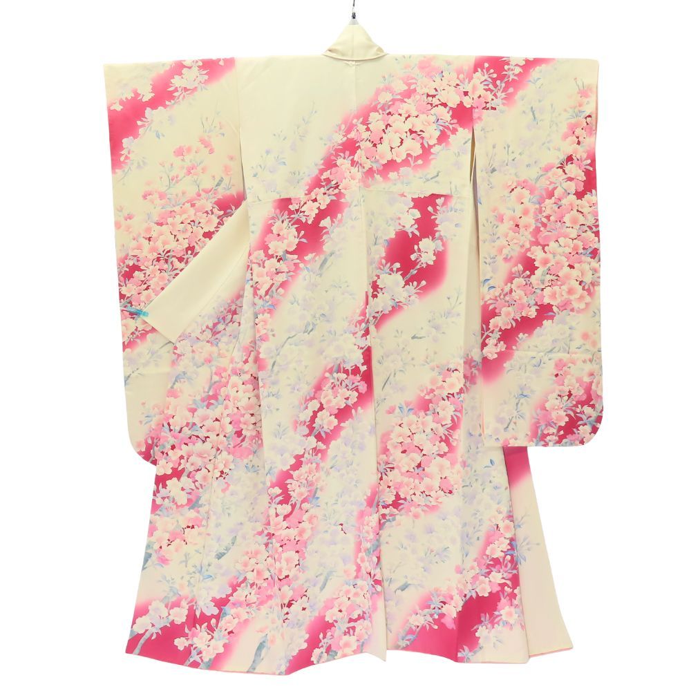 振袖 3点セット 正絹 ピンク アイボリー 成人式 和装 呉服 和服 きもの レディース 女性