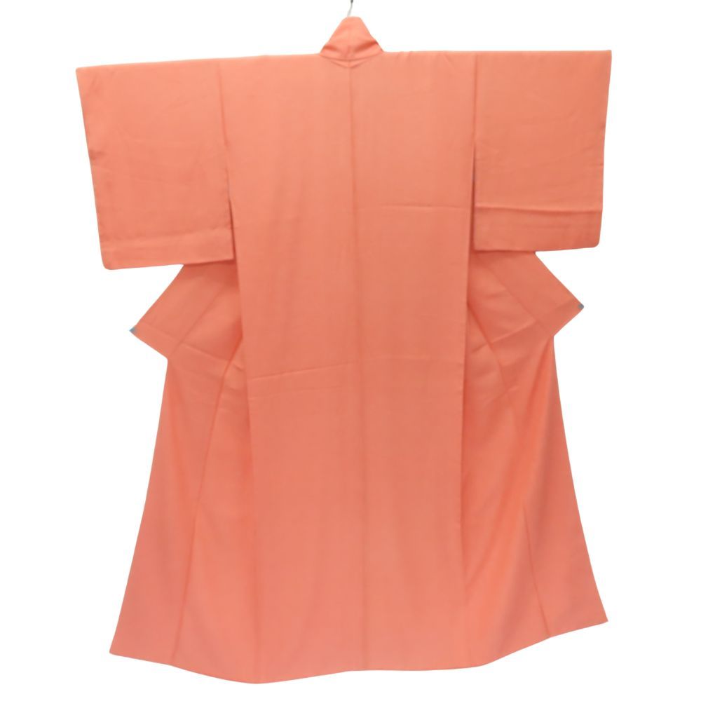 中古 小紋 鮫 正絹(金銀糸除く) 朱色 和装 呉服 和服 きもの レディース 女性 中古】 小紋 鮫 正絹(金銀糸除く) 朱色 和装 呉服 和服 きもの