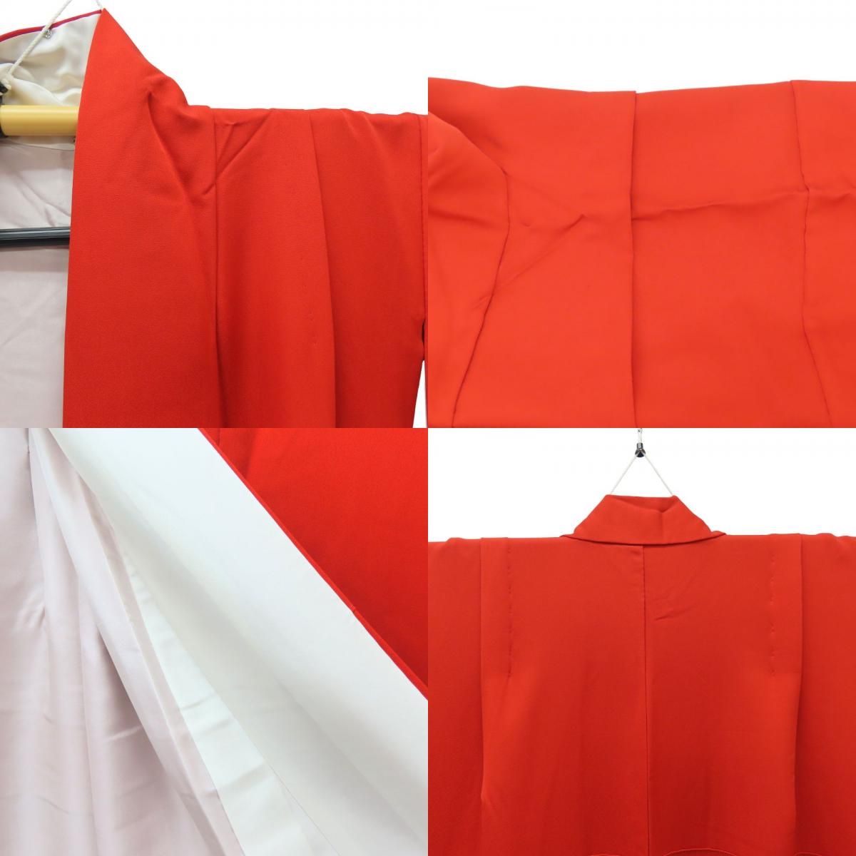  振袖 5点セット 十三参り 正絹 金銀糸除く レッド 刺繍 和装 呉服 和服 きもの レディース 女性 振袖 着物