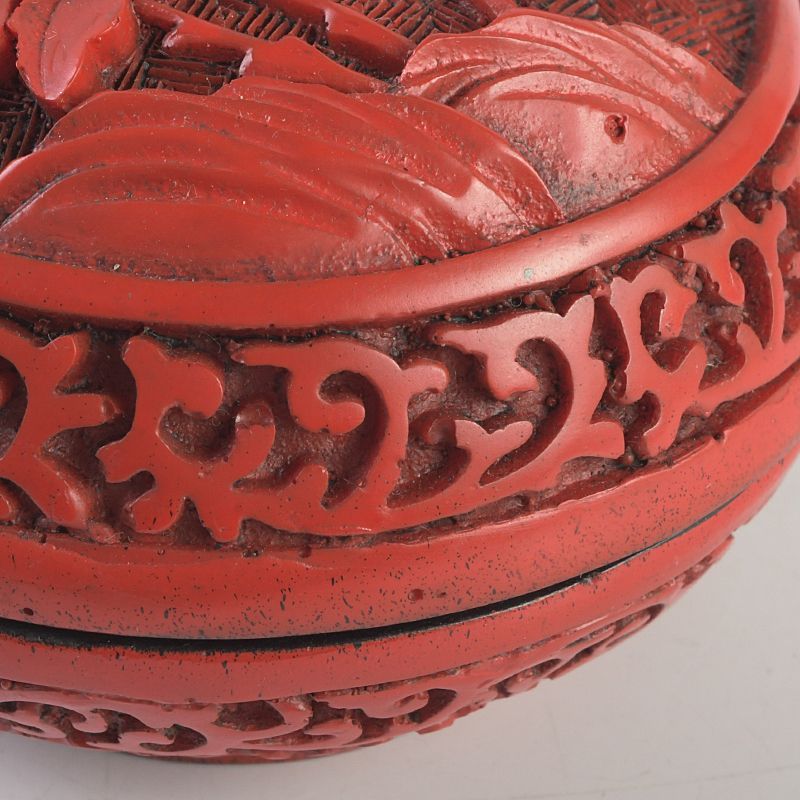 中国 剔紅 堆朱 花文 香合 2点 C S208 - メルカリ