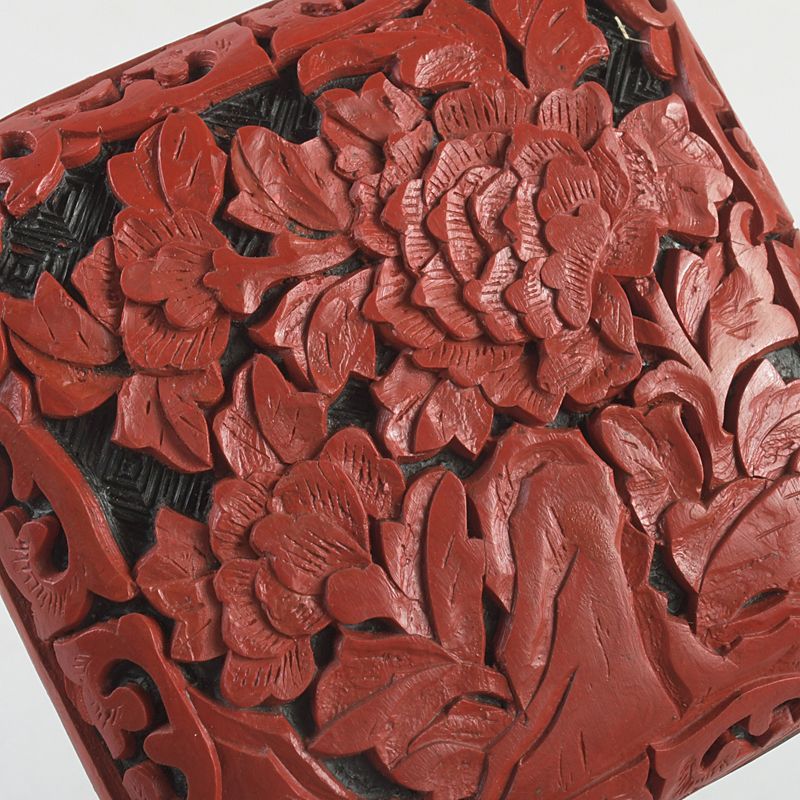 中国 剔紅 堆朱 花文 香合 2点 C S208 - メルカリ