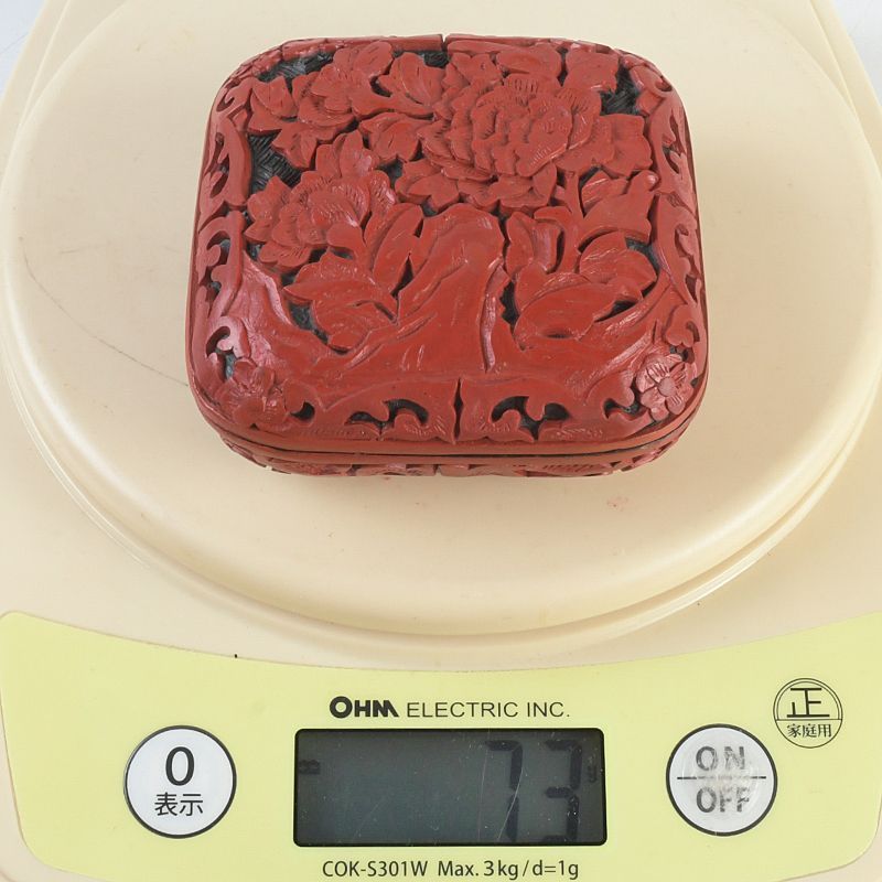 中国 剔紅 堆朱 花文 香合 2点 C S208 - メルカリ