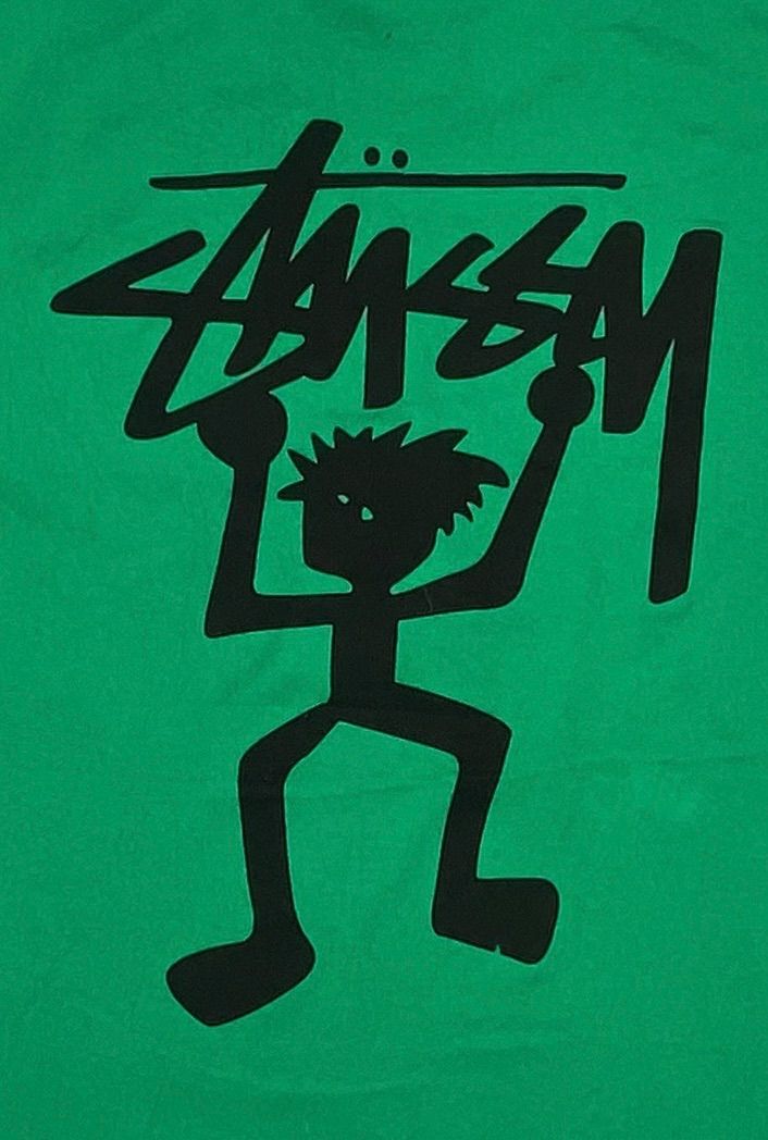 OLD STUSSY 90s 白タグ USA製 XL 濃緑 シャドーマン Tシャツ オールド