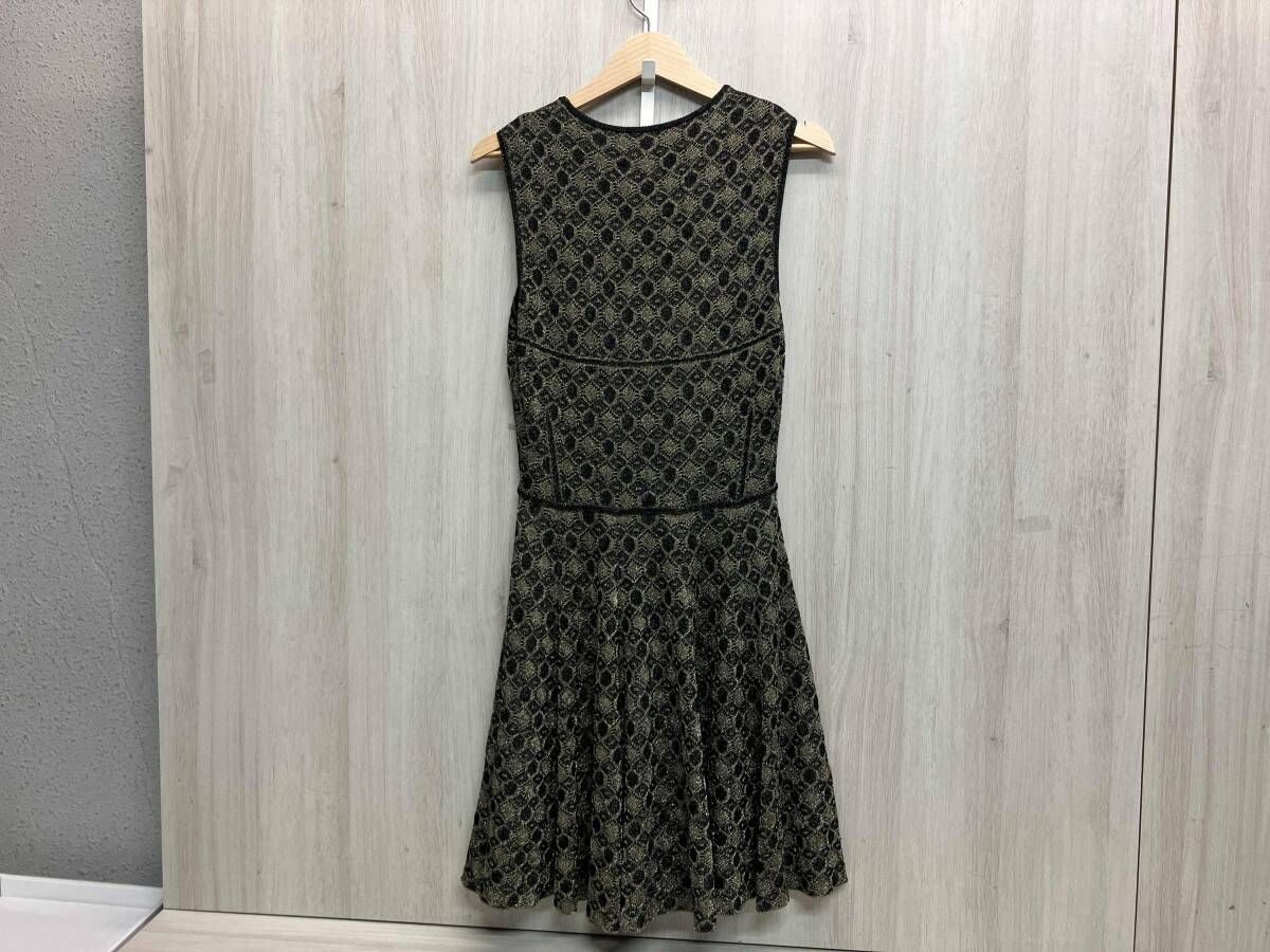 ALEXANDER MQUEEN アレキサンダーマックイーサイズS ノースリーブワンピース ブラック×ゴールド