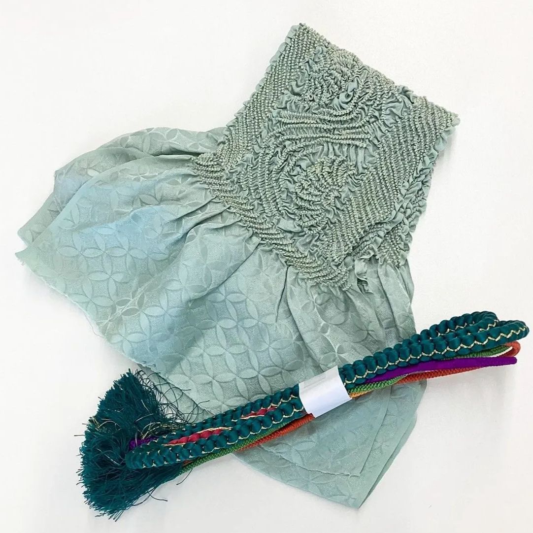 5898 帯締め 帯揚げ セット 花流水七宝 絞り 正絹 着物 帯絞め