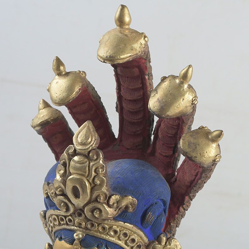 仏教美術　古銅塗金　チベット仏　仏像　置物　V　7815 仏教美術 古銅塗金彩色 チベット仏 仏像 G S212 - メルカリ