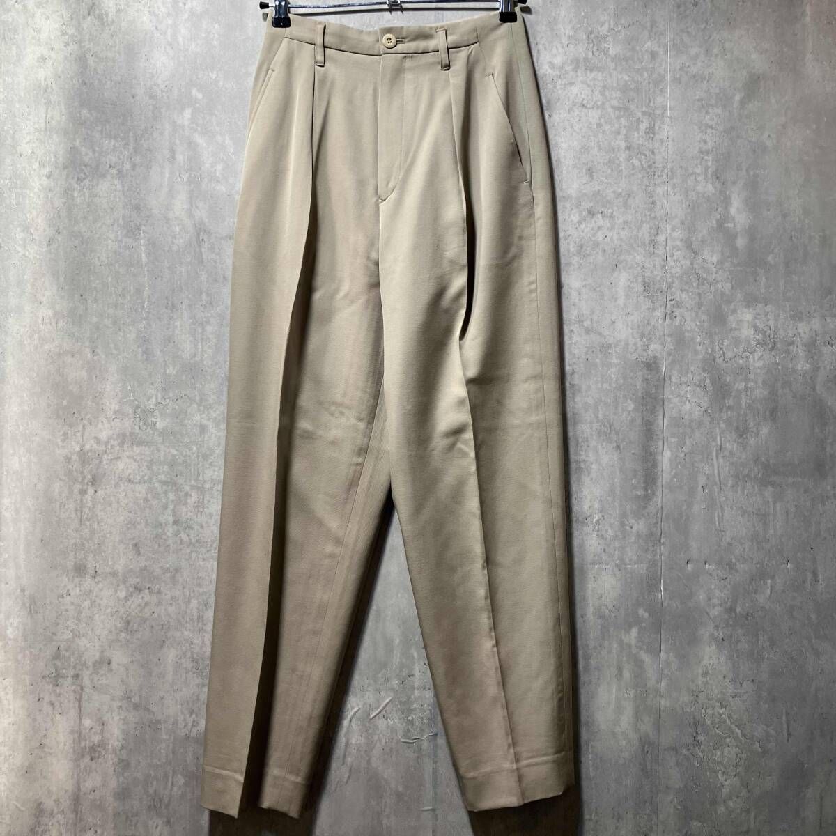 80 s archive ISSEY MIYAKE wool tag pants ウールタックパンツ ベージュ サイズM イッセイミヤケ