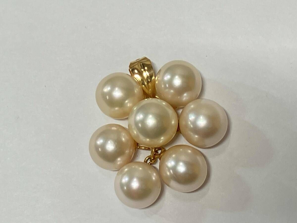 K 18 ゴールド 総重量約4.3 g 白珠 トップ ペンダントトップ