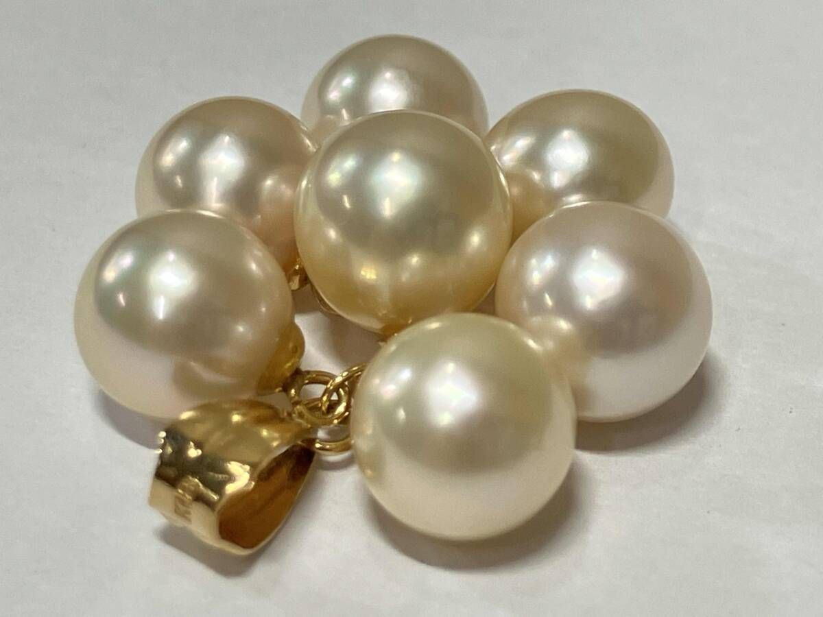 K 18 ゴールド 総重量約4.3 g 白珠 トップ ペンダントトップ