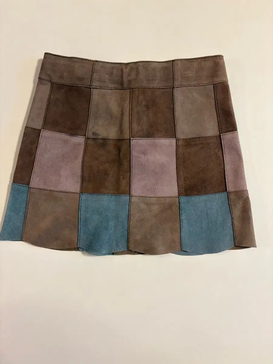 ボンポワン Bonpoint スウェード パッチワーク スカート