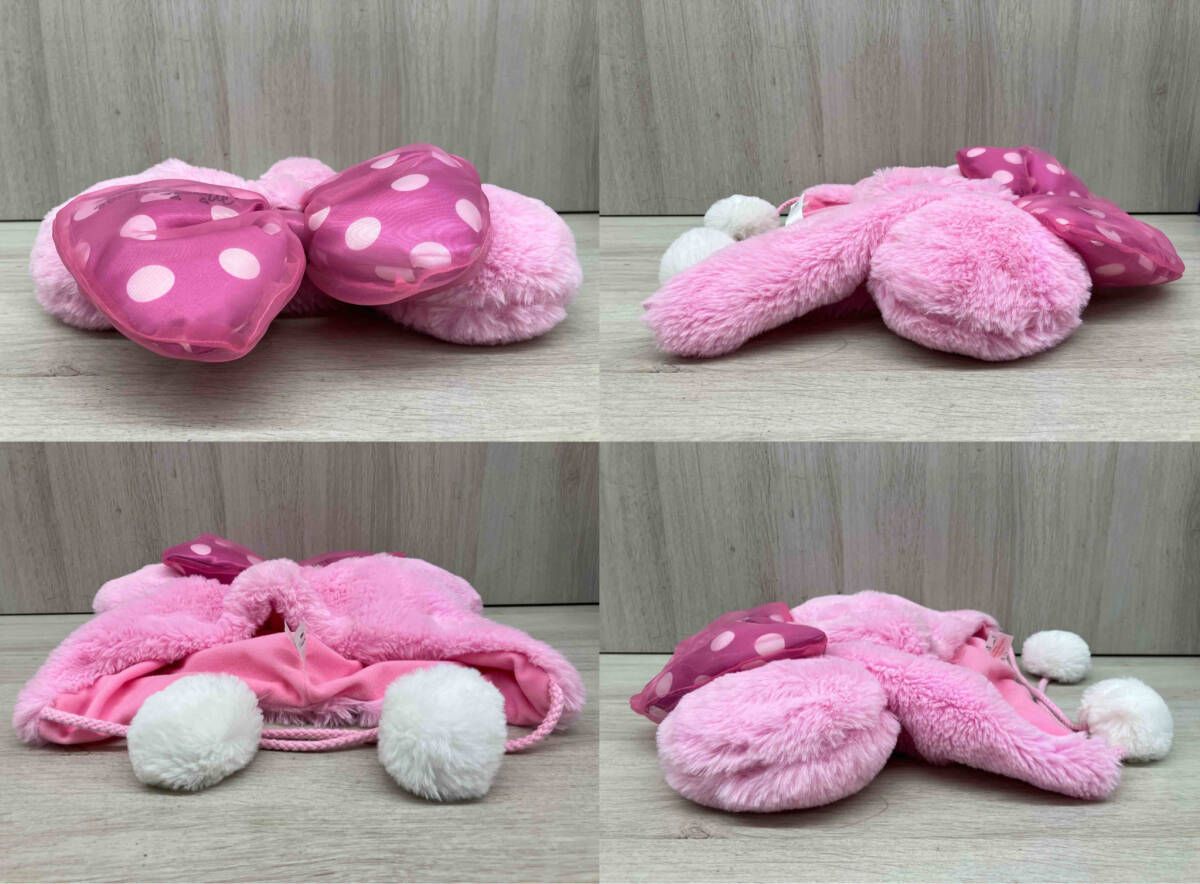 ミニー耳付きフード 58cm ピンク ミニーマウス 耳付きフリース帽子 58cm