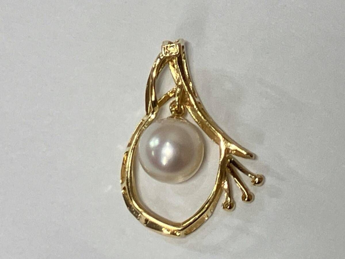 K 18 ゴールド 総重量約2.4 g 白珠 トップ ペンダントトップ