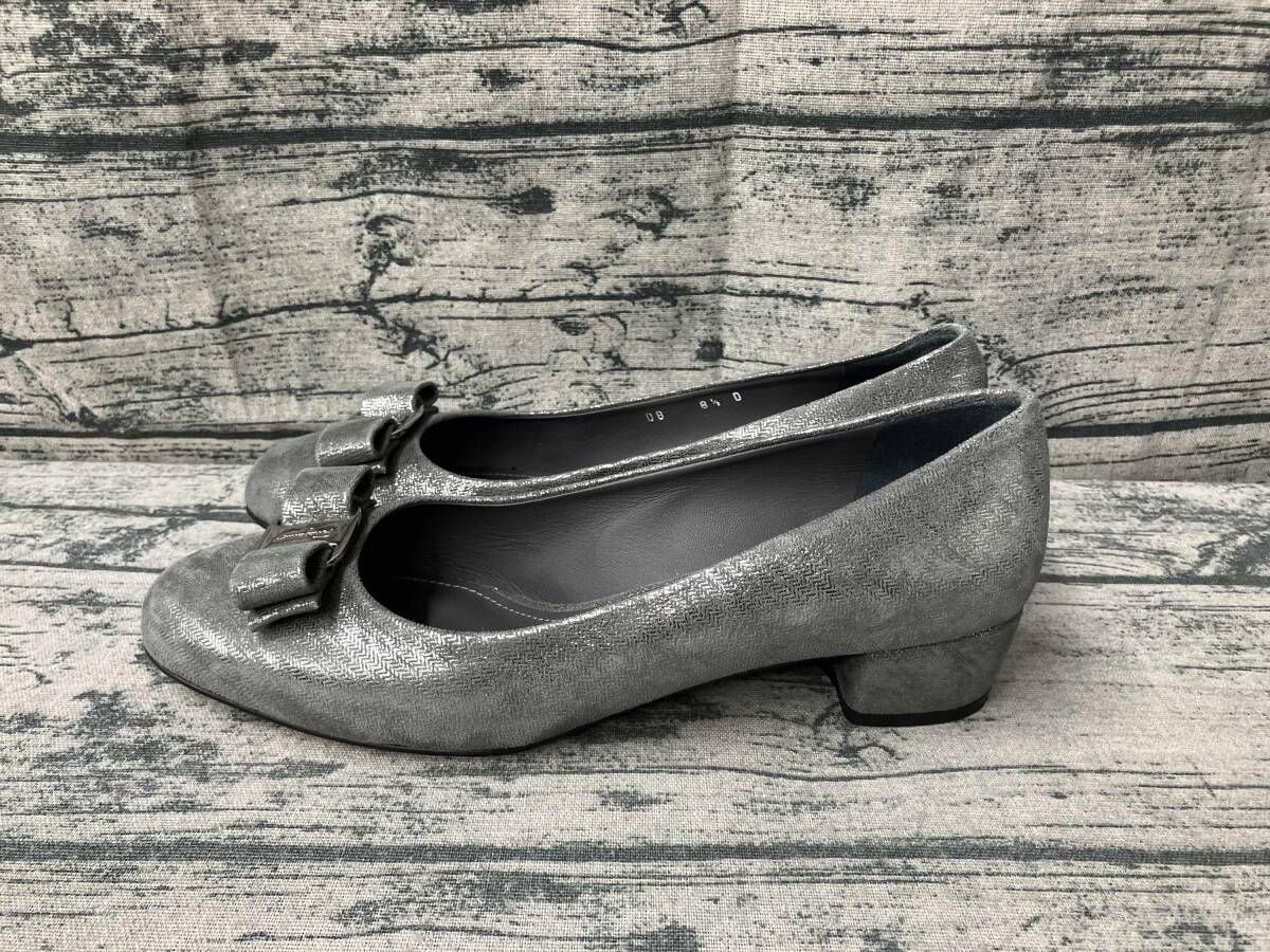  げ Salvatore Ferragamo サルヴァトーレ フェラガモ パンプス シルバー サイズ8 1 2 その他 靴