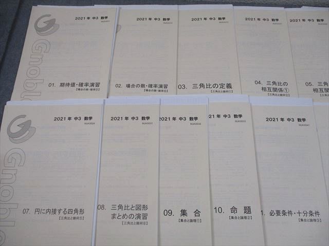 Gnoble グノーブル 中3 数学 01～13 E 1～E 4 F 1～F 2 テキスト通年セット テスト2回分付 2021 計36冊 高本雄介 078 L 0 D