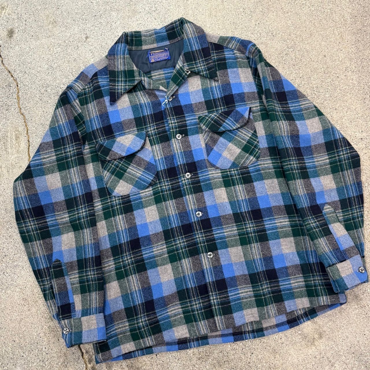 Pendleton 70s Wool Board Shirt L Good Condition