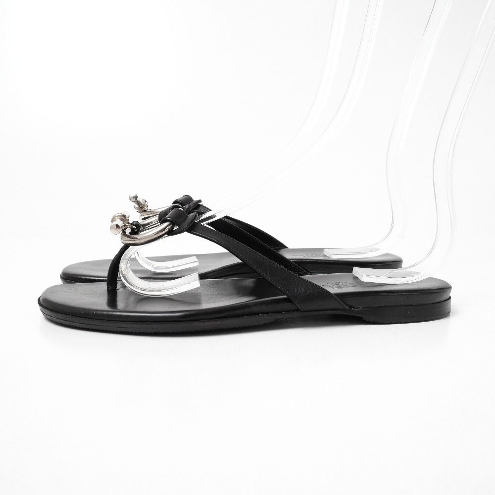 HERMES エルメス サンダル サイズ35 1 2 トグルクラスプ トングサンダル レザー 靴 ブランド古着 RA 6323