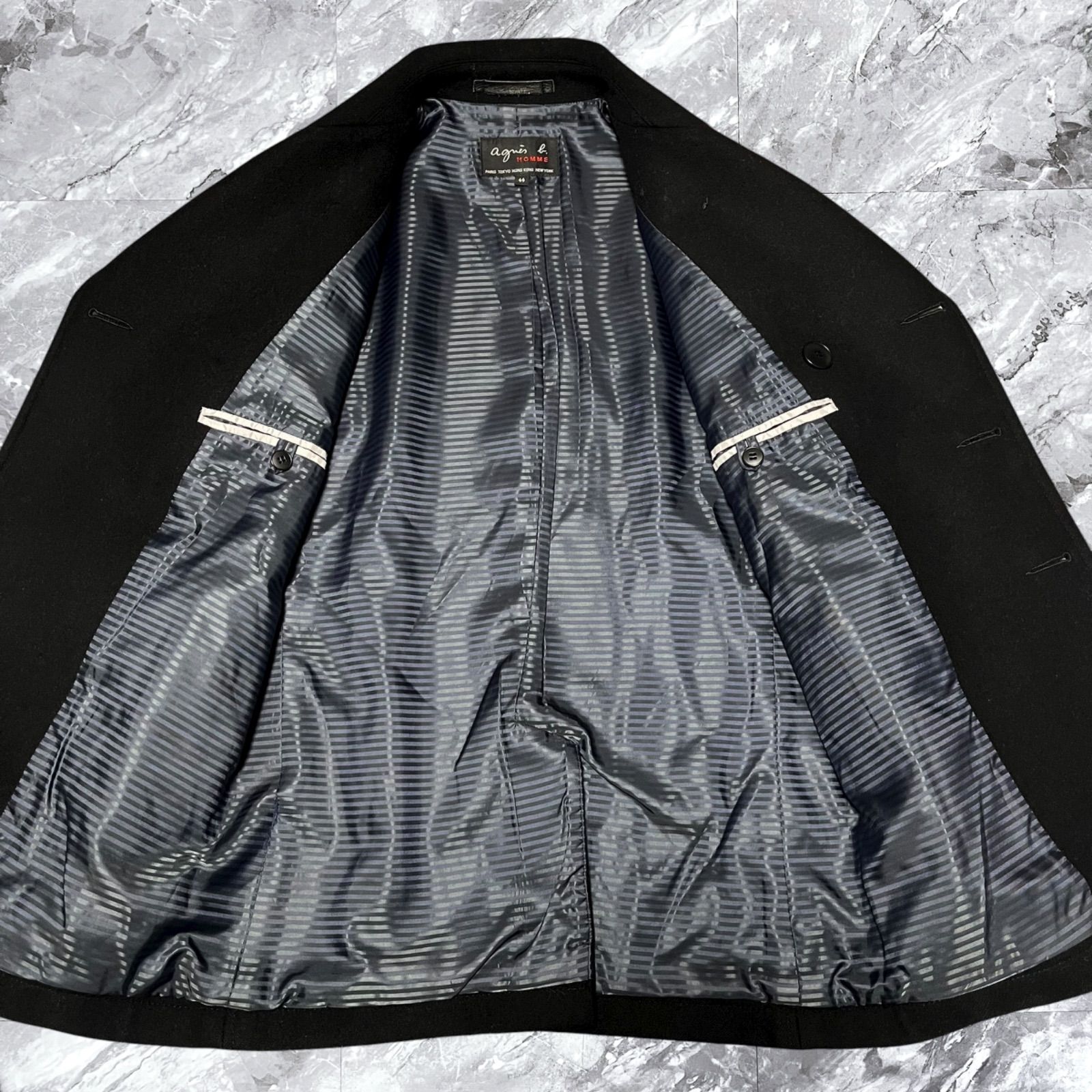極美品 agnes b. HOMME アニエスベーオム ピーコート ウール カシミヤ